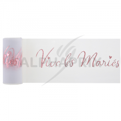 Ruban en tulle Vive les Mariés rose gold