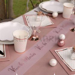 Ruban en tulle Vive les Mariés rose gold