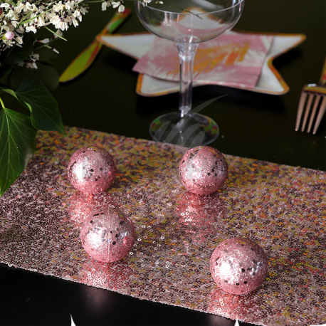 Chemin de table sequins ROSE GOLD