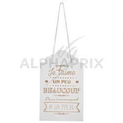 Pancarte message je t'aime blanc et or