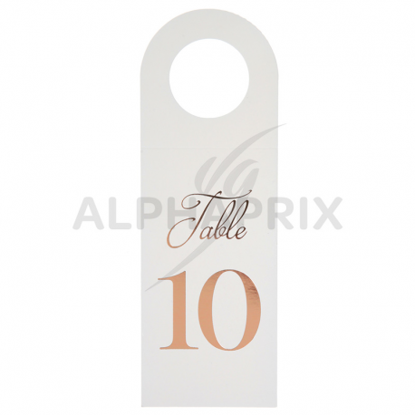 Marque-tables bouteille numérotés de 1 à 10 par 10