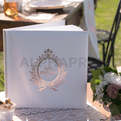 Livre d'or just married rose gold