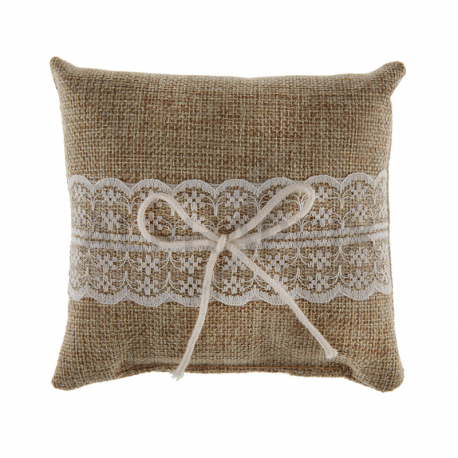 Coussin porte-alliances Naturel Dentelle