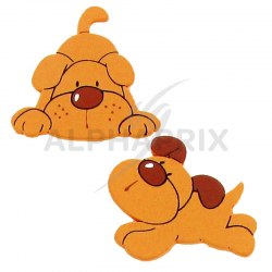 Stickers autocollants CHIEN par plaque de 6