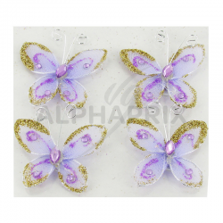 Papillons autocollants LILAS par 4