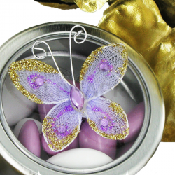 Papillons autocollants LILAS par 4