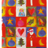 Papier cadeau monde de Noël rouge rouleau 20mx50cm