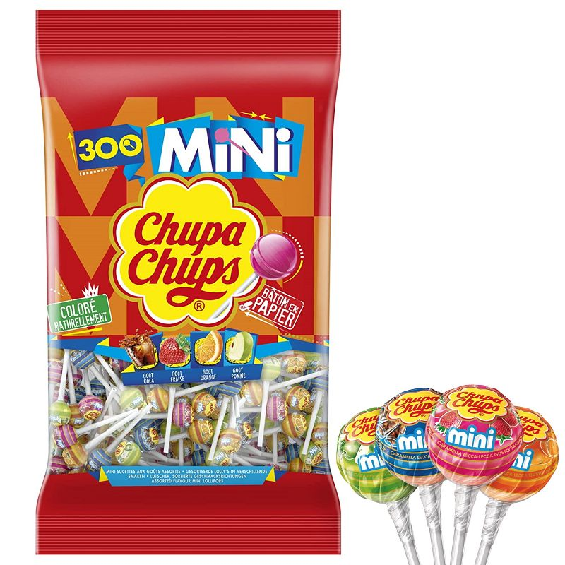 Sucettes Chupa Chups assorties, 50 pièces is not halal, vegan