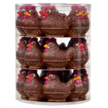 ~Poules chocolat lait moulages 25g en tubo