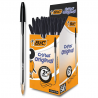 Bic cristal pointe moyenne noir - boîte de 50