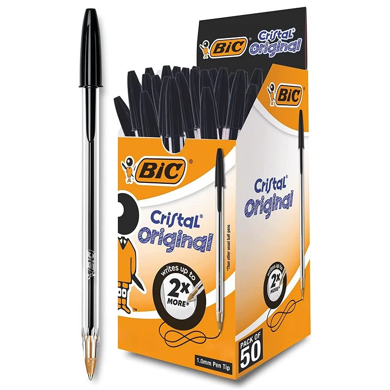 Stylo - 4 couleurs - Pointe moyenne - Bic - Corps noir - Stylo à bille -  Achat & prix