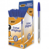 Bic cristal pointe moyenne bleu - boîte de 50