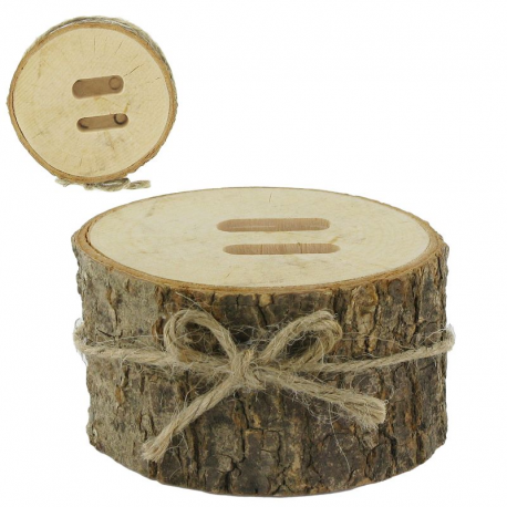 Porte alliances chene en rondin de bois