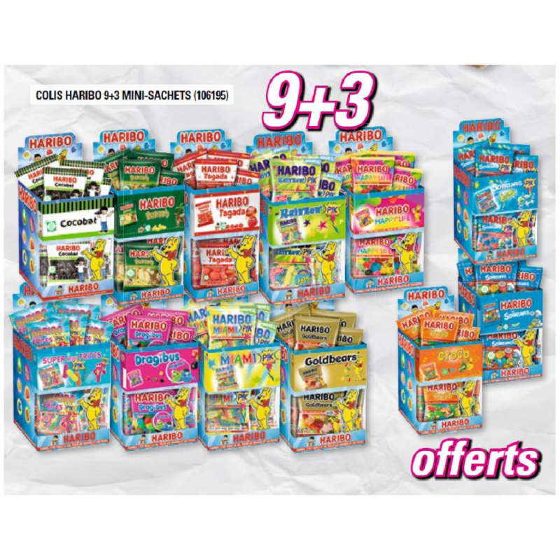 Colis Haribo 9+3 mini sachets - 106195