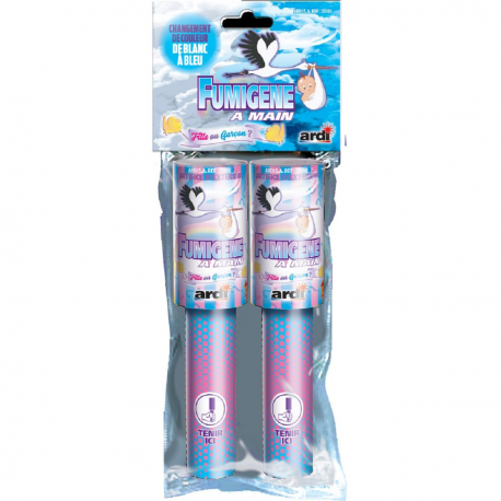 Fumigène à main blanc à bleu - Paquet de 2