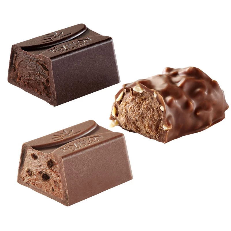 Bouchées praliné noisette enrobées de chocolat noir à 70% de cacao - 45g