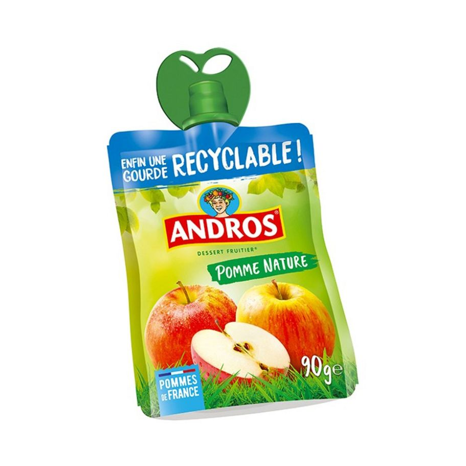 Gourdes compote de pomme Andros 90g recyclables