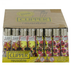 ~Briquets Clipper décors Têtes de mort 1