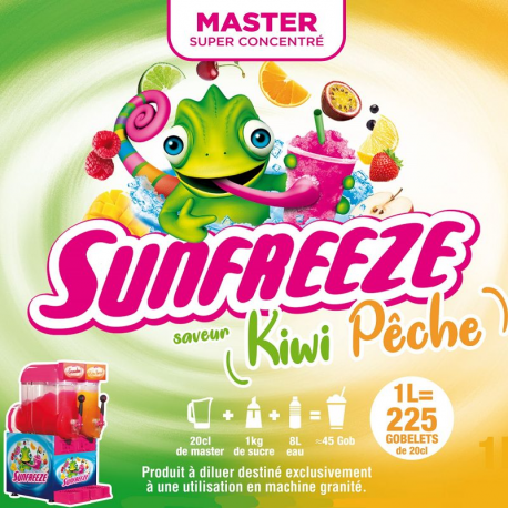 Concentré Master sun Freeze Kiwi Pêche 1L pour Granité / Granita