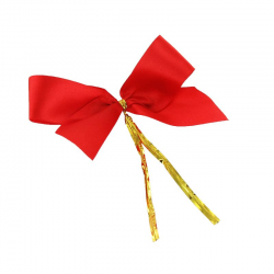 ~Noeud tissu attache sachet rouge 95x25x50mm