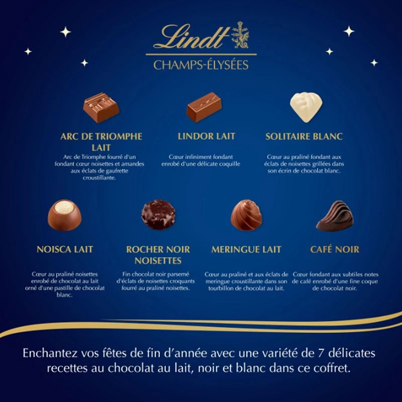 Ballotin Champs Elysées chocolats assortis 216g Lindt