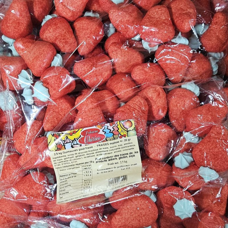 Fraises guimauve 20g vrac Chirico carton de 7,5kg