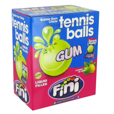 Bubble gum Balles de Tennis Fini - boîte de 200