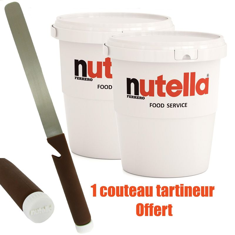 Lot de 2 pots de 3kg de Nutella + Couteau tartineur OFFERT