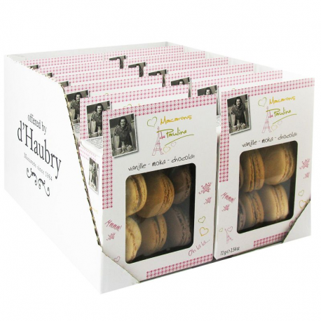 Barquette Macarons vanille chocolat moka 72g