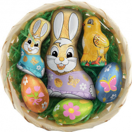 Panier composition Pâques 90g Riegelein