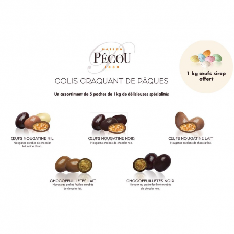 ~Colis craquant de Pâques 5kg Top qualité Pécou + 1kg oeuf sirop Offert