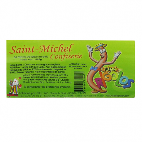 Rigolos Maxi citron - 50 tubes poudre (45cm)