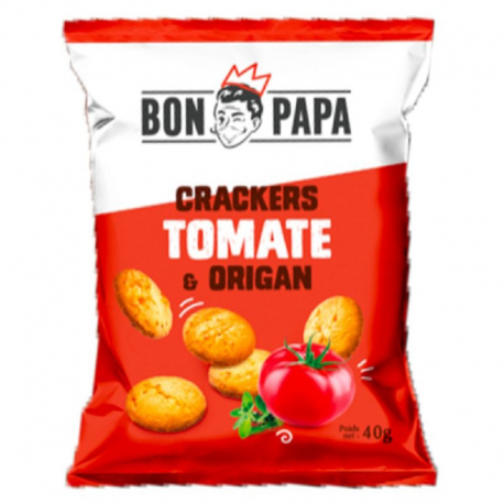 Crackers saveur tomate & origan BON PAPA 40g - DDM 09/2025