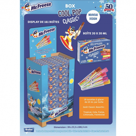 Box Mister Freeze Cool Pop 20ml - Display de 161