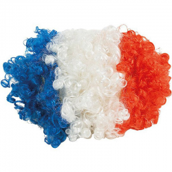 Perruque supporter bleu blanc rouge