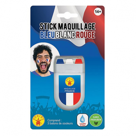 Stick de maquillage supporter bleu blanc rouge