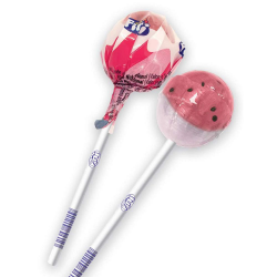Sucettes Fini pop Fraise avec pépites tubo de 100