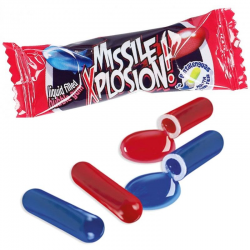 Bubble gum Missiles Xplosion (colorent la langue) Fini - boîte de 200