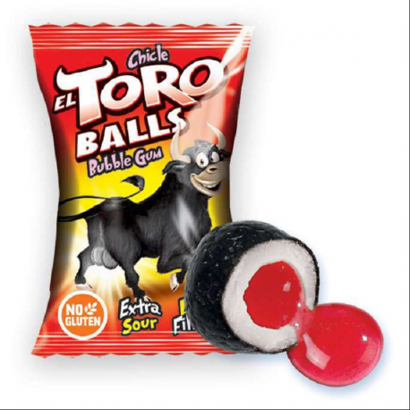 Bubble gum Boules de taureau (Toro balls) - boîte de 200