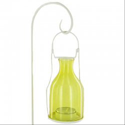 Photophore lanterne métal et verre 33cm