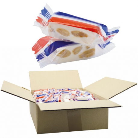 Nougats vanille flowpack vrac kg spécial Made in France (bleu, blanc, rouge)