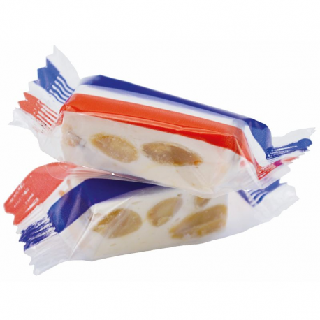 Nougats vanille flowpack vrac kg spécial Made in France (bleu, blanc, rouge)