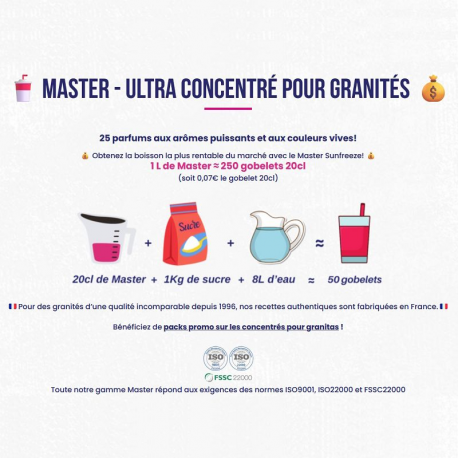 Concentré Master sun Freeze Pastèque 1L pour Granité / Granita