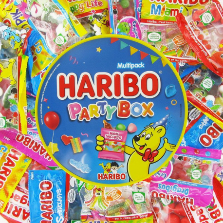 Haribo seau bleu party box 650g (14 mini sachets)