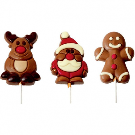 Sucettes Noël chocolat assorties 30g - assortiment n°2