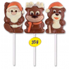 ~Sucettes chocolat Pères Noël Oursons Rennes assortis 35g GM
