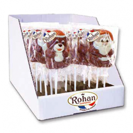 Sucettes chocolat Pères Noël Oursons Rennes assortis 35g GM
