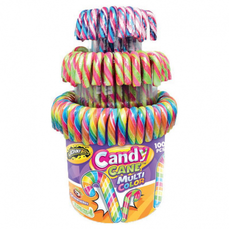 Candy canes tubo de 100 multicolores 12g