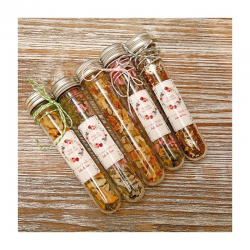 Tube transparent avec bouchon en métal