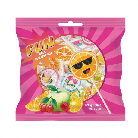 Fun sucettes rock mix 120g